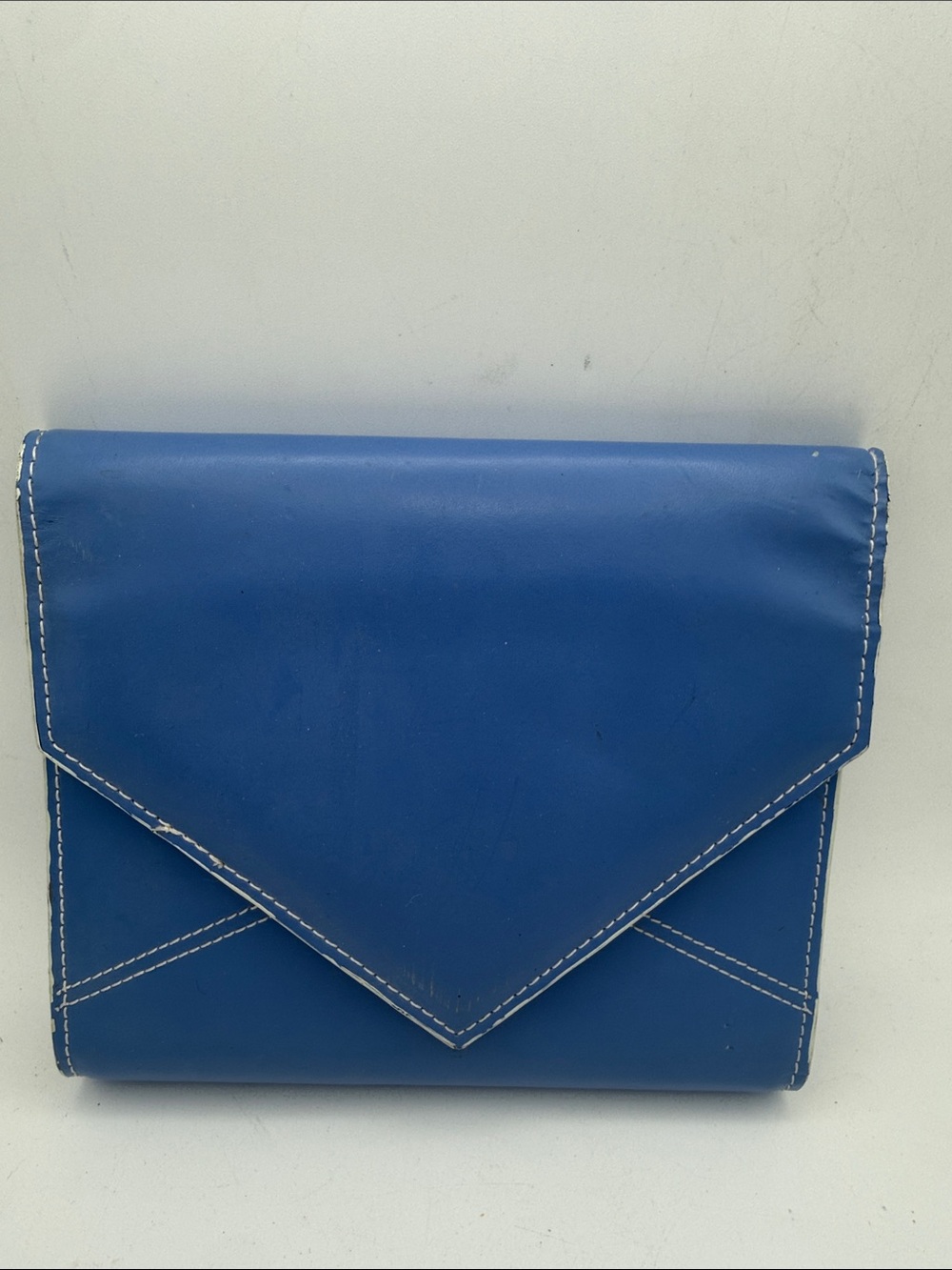 Franklin Covey Blue Leather Envelope Personal Planner Organizer Trifold